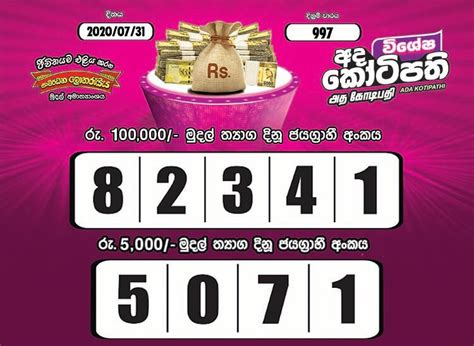Ada Kotipathi Lottery Results .